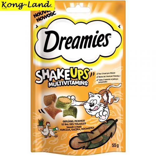 6 x Dreamies Cat Snack ShakeUps Multivitamin Geflgel 55g