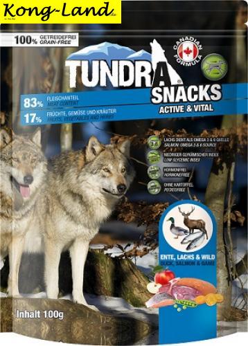 Tundra Dog Snack Active & Vital Ente, Lachs, Wild 100g