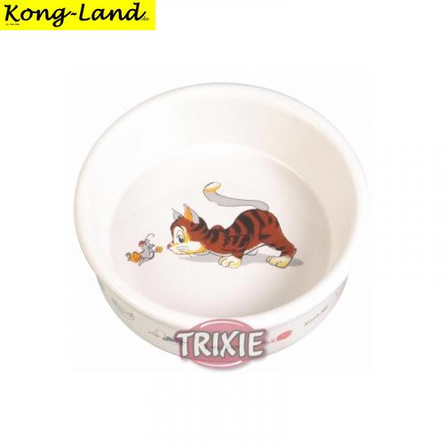 Trixie Napf mit Motiv, Katze, Keramik 0,2 l  11 cm, wei