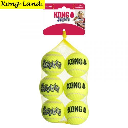 KONG SqueakAir Balls Medium 6er Pack gelb