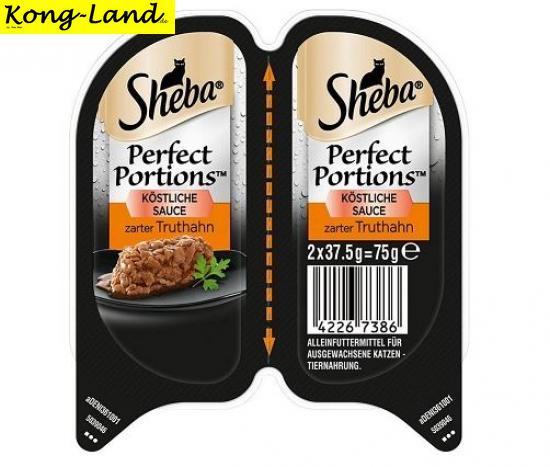 32 x Sheba Pack Perfect Portions Sauce mit Truthahn 2x37,5g