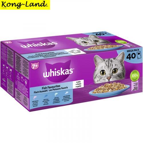 Whiskas Portionsbeutel Multipack 7+ Fisch Auswahl in Gelee 40x85g