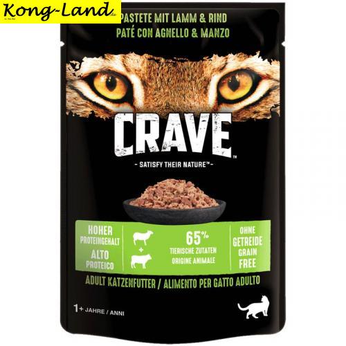 24 x Crave Cat Frischbeutel Pastete Lamm & Rind 85 g