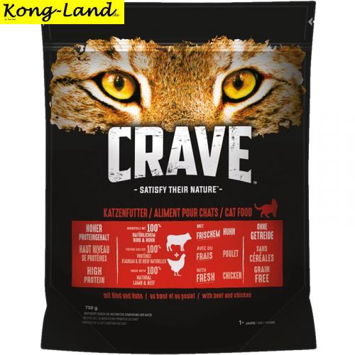 Crave Cat Trockenfutter Rind & Huhn 750 g