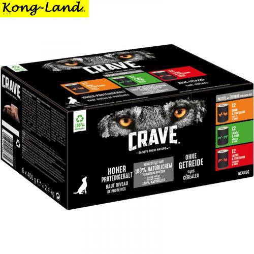 Crave Dog Dose Mixed Pastete 6 x 400 g Multipack