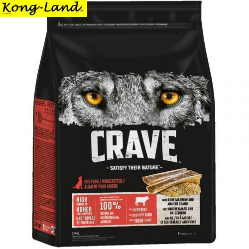 Crave Dog Trockenfutter Rind & Knochenmark 2,8 kg