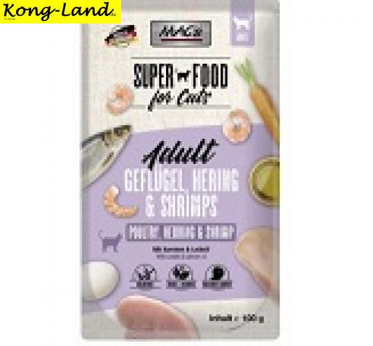 12 x MACs Cat Pouch Pack Geflgel, Hering & Shrimps 100g
