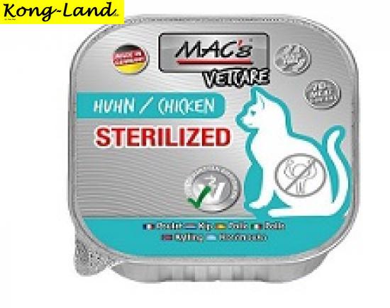 16 x MACs Cat Vetcare Huhn Sterilized 100g