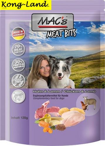 9 x MACs Dog Meat Bits Huhn & Lamm 120g