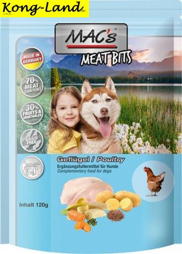 9 x MACs Dog Meat Bits Geflgel 120g